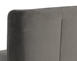 Sunpan Amita Wheeled Dining Chair - Elegant Upholstered Design with Moisture Repellent Performance Fabric Piccolo Pebble