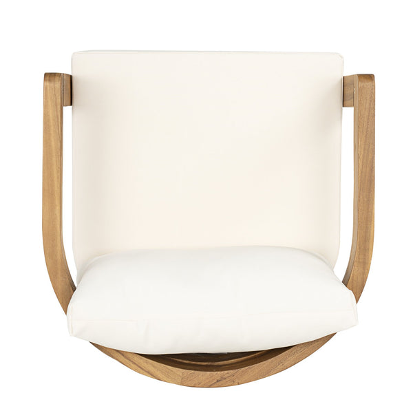 English Elm Patio Acacia Wood Armchair Set Cushioned Resort Style Outdoor Dining Seating Pair N772P378685T