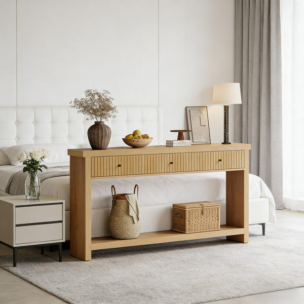English Elm Coffee Console Table Industrial Metal Frame Vintage Wood Grain 2 Tier Entryway Sofa T3971P447512