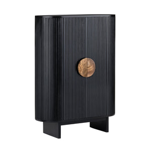 Crestview Collection Transitional 2-door Wood Cabinet With Stylish Black Finish, Oversized Pulls & Ample Storage Space Black Solid Wood Cvfdr1172