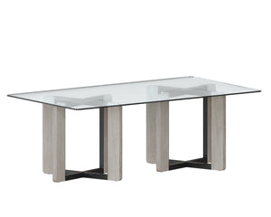 Sunpan Glass Dining Table Top - Rectangular Clear Tempered Design for Denver, Lianne, London Bases 86.5"