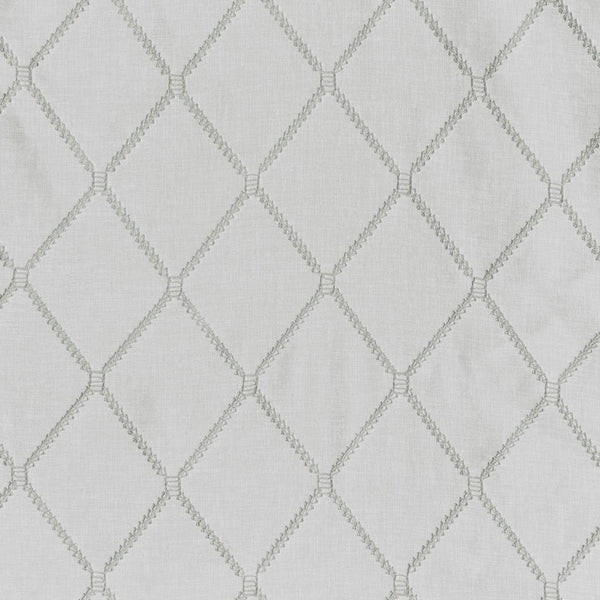 English Elm Diamond Irina Sheer Embroidered Window Scarf 50x216" – Elegant Neutral Diamond Pattern, Soft Polyester Drapery Decor adding Grace and Light to Any Room B03598184