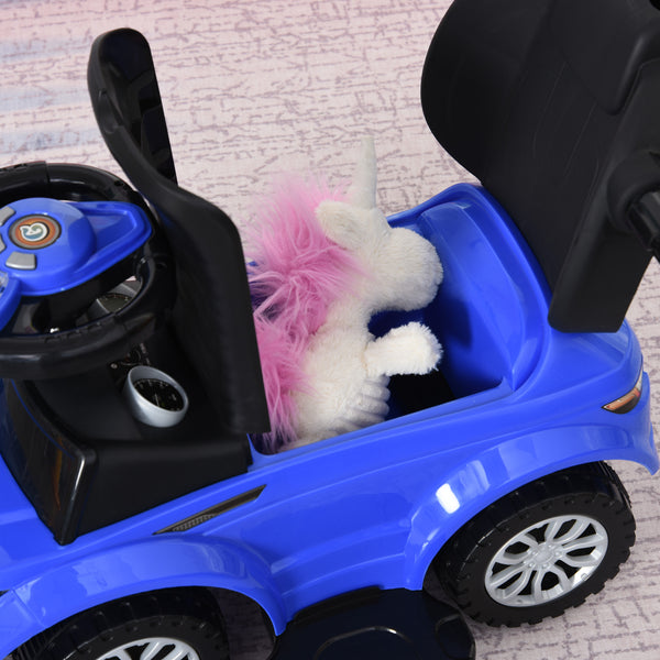 English Elm Aosom Toddler Ride on Push Car with Horn Music Steering Wheel and Secure Guardrail W2225P229755