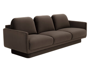 Sunpan EVERTON Sofa - Retro-Inspired Meg Dark Brown Design with Plush Cushions for Ultimate Comfort 111511