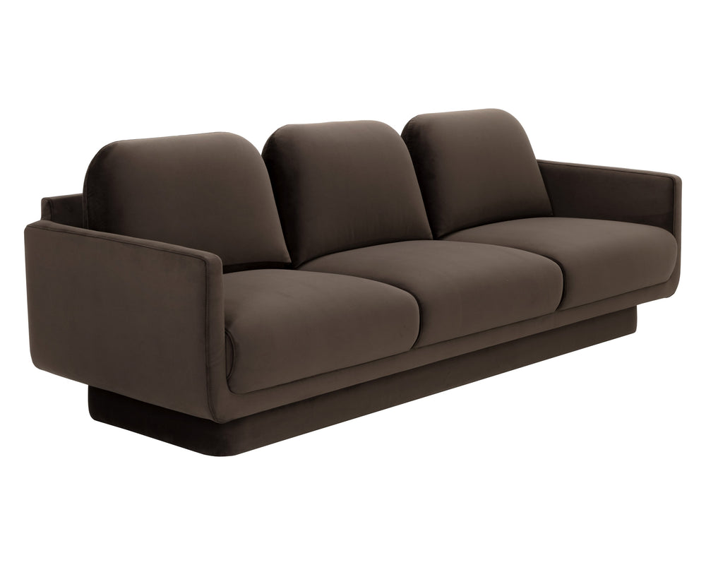 Sunpan Everton Sofa - Classic Comfort with Retro Style and Smooth Upholstery for Timeless Elegance Meg Dark Brown