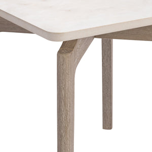 Bernhardt Bernhardt Aurora Outdoor Side Table — Teak Base & Honed Vasta Stone Top, Adjustable Glides, Coastal Chic X09122