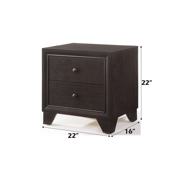 English Elm Madison Espresso Finish Nightstand with 2 Drawers, Raised Molding Trim, Solid Wood Frame, 40lb Top B2726P287760
