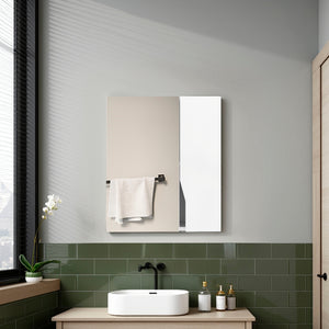English Elm White Wall Mounted Medicine Cabinet with Integrated Mirror for Minimalist Bathrooms B062P476860