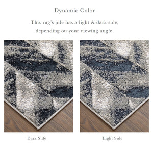 Feizy Rugs Micah Modern Low Pile Chevron Area Rug - Soft, Stain Resistant, Perfect For High Traffic Spaces Black,Gray,Silver Polyester,Polypropylene 6943048fgryslvg22