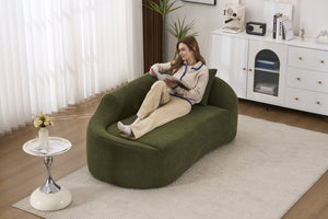 English Elm Ly-048 Chenille Curved Chaise Loveseat Sleeper Sofa Deep Seat Modern Living Room W2231P401728