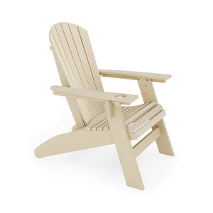 English Elm Adirondack Hdpe Poly Lumber Chair with Cup Holder for Patio Garden Poolside Beige B195P198768