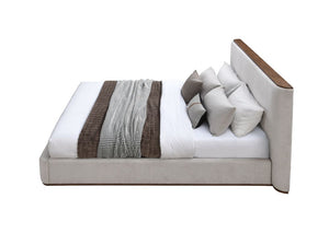 English Elm Orane Fully Upholstered Eastern King Bed Gray Fabric Modern Low Profile Bedroom B2756S00020