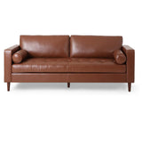 Christopher Knight Home® - Noble House - - Mirod Comfy 3-Seat Sofa With Wooden Legs, Pu, For Living Room And Study