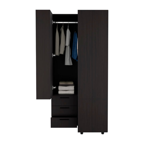 English Elm Toulouse Corner Armoire - Space-Saving Wardrobe With Double Doors, Stylish Storage Solution In Black B070S00379-GIGA