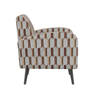 English Elm Darien Geometric Prism Upholstered Accent Armchair with Solid Wood Legs for Small Spaces Red B127P495073