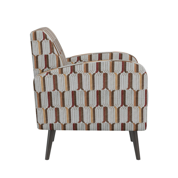 English Elm Darien Geometric Prism Upholstered Accent Armchair with Solid Wood Legs for Small Spaces Red B127P495073