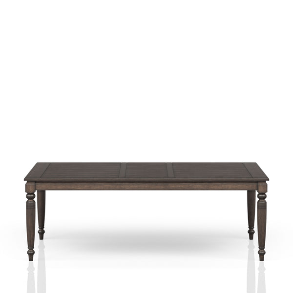 English Elm Deep Expandable Dining Table in Coffee Finish — Solid Wood & Elm Veneer, Traditional Design, 88" Leaf Seating B2699P208295
