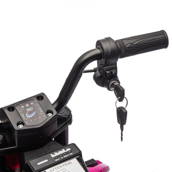 English Elm 24v Kids Electric Motocross Motorcycle 200w Hub Motor Suspension Led Bluetooth Audio Pink W1578P225049