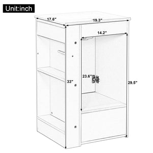 English Elm 20" Freestanding Bathroom Vanity Mdf Cabinet Ceramic Sink Open Shelves Powder Room Green N725P364210F