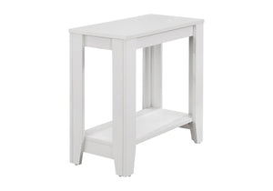 English Elm Accent rectangular two-tier side table with durable laminate finish, versatile nightstand and lamp stand, modern transitional design White 28 L x 15 W x 6 H B2710P219196
