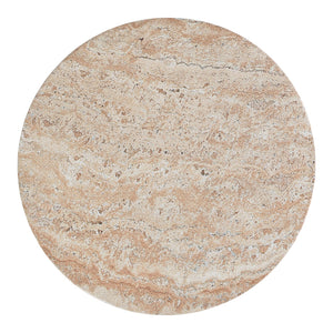 English Elm 14.5'' Sculptural Drum Side Table Magnesium Oxide Hollow Modern Indoor Outdoor Accent N767P290454T