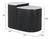 Ormara Side Table Set (2-Piece) White & Black 109919 Zuo Modern