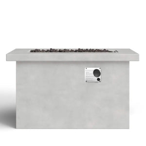 English Elm 24'' Concrete Outdoor Fire Pit Table 50,000 BTU Stainless Steel Burner Lava Rock Compatible Weatherproof Design Gray B120P198399