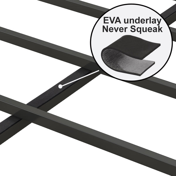 English Elm Full Size Metal Bed Frame with USB Charging Headboard, Upholstered Gray, Sturdy Platform, 10.4" Storage Clearance W1960P162718