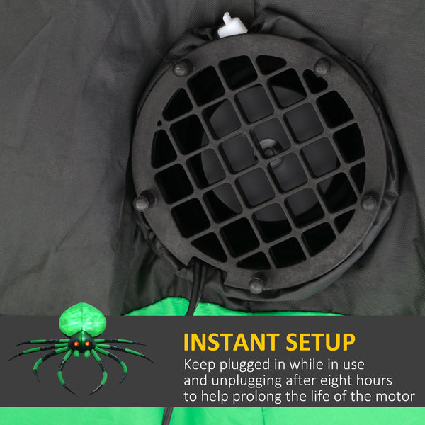 English Elm Homcom 6' Inflatable Halloween Spider Decor With Led Lights, Easy Setup, Waterproof For Lawn Fun W2225P229713