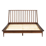 English Elm Walker Edison - Mid-Century Modern Solid Wood Queen Platform Bed Frame With Spindle Headboard - Walnut