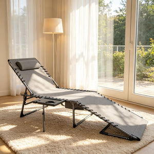 English Elm Adjustable Outdoor Chaise Lounge Set with Mesh Fabric Steel Frame and Removable Cushions T3971P506100