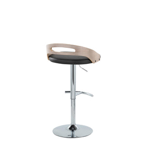English Elm Adjustable Swivel Barstools with Chrome Base Faux Leather Seats for Kitchen Set of 2 B202S02165