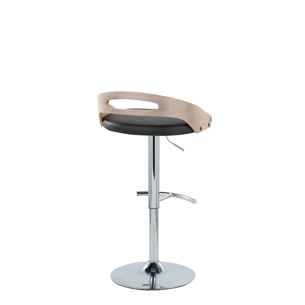 English Elm Adjustable Swivel Barstools with Chrome Base Faux Leather Seats for Kitchen Set of 2 B202S02165