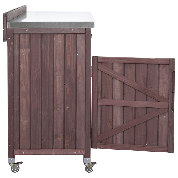 English Elm K&k Outdoor Modular Kitchen Island 2 Piece Fir Wood Stainless Steel Sink Station N707S000024Z