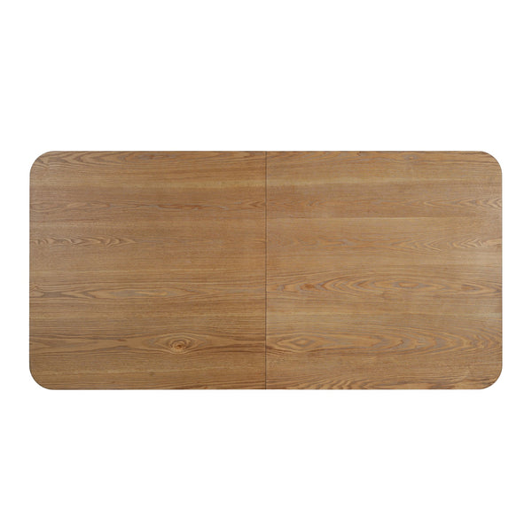 English Elm 63.00"l Tambour Pedestal Counter Table Seats Six with Industrial Mid-century Matte Finish Natural Ash N771P358596A_N771P358597A