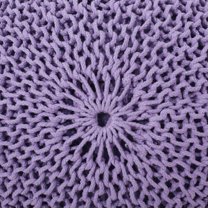 English Elm Christopher Knight Home® - KNITED Pouf Ottoman in Lavender Purple Cotton — Cozy Knit Accent Seat, Soft Durable 20.75x13.5" 62653.00LAV