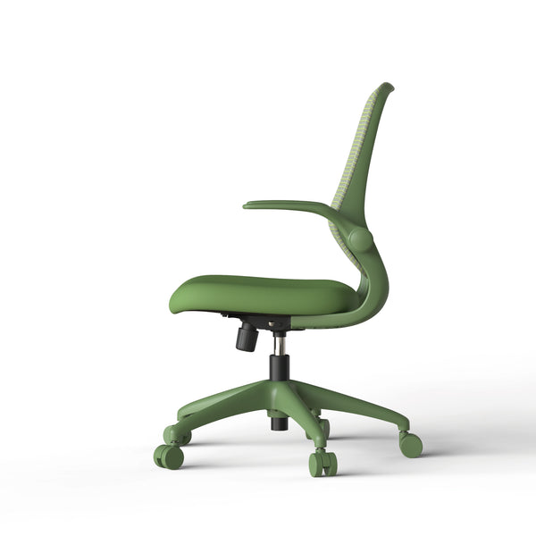English Elm Ergonomic Mesh Back Task Chair with Flip Armrests High Density Foam Seat 500lb Capacity Green W5280P464455