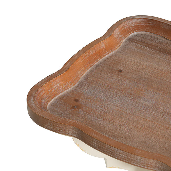 English Elm Accent Table French Country Hourglass Base Carved Wood Distressed Finish Entryway Side 69816.00