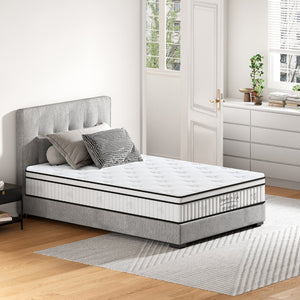 English Elm Twin Size Mattress - 12" Hybrid Comfort With Pocketed Springs, Medium Firm, Hypoallergenic Support W2889P310460-GIGA