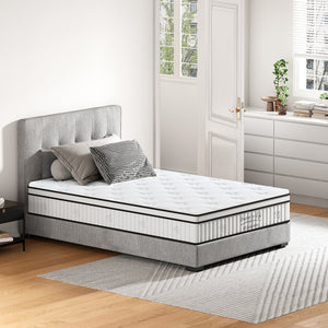 English Elm Twin Hybrid Mattress with Pocketed Coils and Memory Foam for Spinal Support W2889P453412