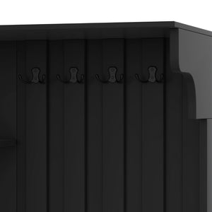 English Elm Multifunctional Hall Cabinet With 4 Hooks - Smart Split Design For Living Room, Kitchen & Hallway Storage W1580S00186-GIGA