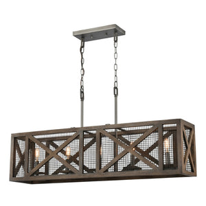 Stockyard 38'' Wide 5-Light Linear Chandelier - Weathered Zinc D4445 Elk Home