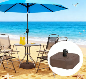 English Elm Easy Fillable Hdpe Square Patio Umbrella Stand Base with Uv Resistant Weatherproof Design T3971P427623