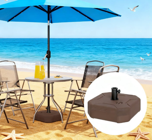 English Elm Easy Fillable Hdpe Square Patio Umbrella Stand Base with Uv Resistant Weatherproof Design T3971P427623