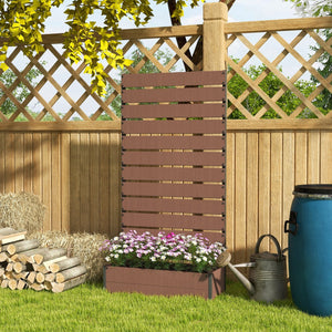 English Elm Outsunny Raised Planter Box with Vertical Trellis for Climbing Vines Outdoor Patio W2225P175538