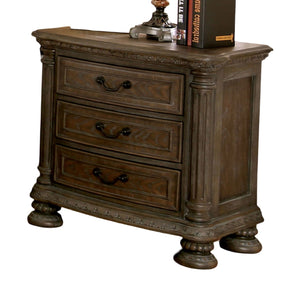 English Elm Traditional Bolingbrook 3-Drawer Nightstand with Framed Detail, Pine Veneer Finish, Knob Hardware Natural,Rustic 34 L x 22 W x 32 H B011P233657