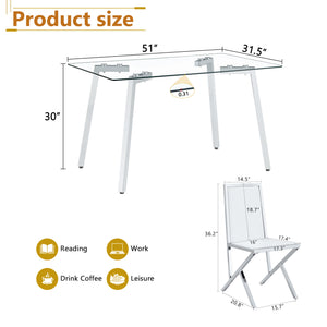 English Elm Table and Chair Set Round Walnut Mdf Top Six Seat Dining with Gold Accent Legs Transparent,White+Silver W1151S04789