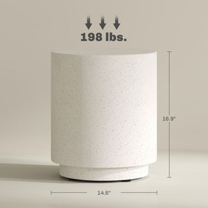 English Elm Nordic Cylindrical Side Table Imitation Concrete Ore Powder Build for Indoor Outdoor Use T3971P406034