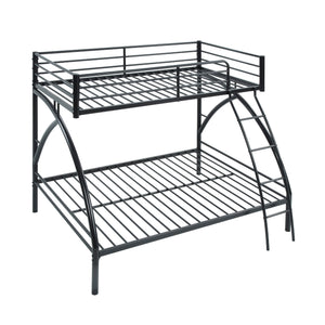 English Elm Black Metal Twin-Over-Twin Bunk Bed with Modern Lines, Sturdy Frame, Space-Saving Design for Kids Black 77 L x 60.25 W x 7.25 H B011P248590