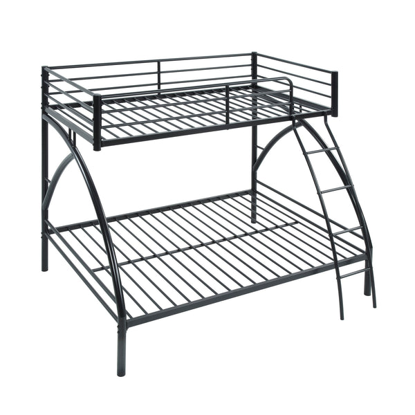 English Elm Black Metal Twin-Over-Twin Bunk Bed with Modern Lines, Sturdy Frame, Space-Saving Design for Kids Black 77 L x 60.25 W x 7.25 H B011P248590